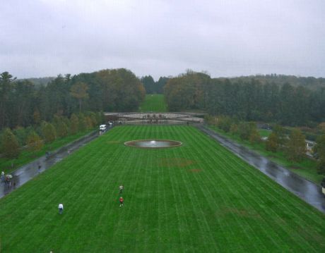 The "Front Yard" of the Biltmore Estate, a statue of Diana at the far end.